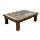 64" Rustic Library Table with Antique Door Top
