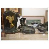 Vintage Cowboy Ashtrays and bookends