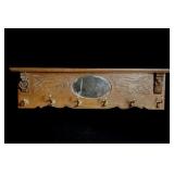 Antique hat rack w mirror