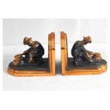 Two Cowboy Bookends "Gold Paner