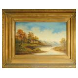 19th c. English oil on canvas landscape