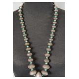 James McCabe Navajo Graduated Coin Silver Necklace