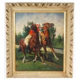 Domingo Domingo (1942-) Oil on Canvas Polo Players