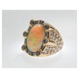 14kt gold AAA Australian 6.5 carat Opal Ring