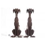 Antique Cast Iron Hound Dog Andirons 17" x 15" x7"