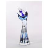 ADAM JABLONSKI ABSTRACT PULL FLAME CRYSTAL VASE