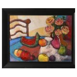 ANA MARIA DEZA (b. 1959) STILL LIFE OIL PAINTING