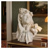 ART NOUVEAU CARVED MARBLE BUST OF YOUNG WOMAN