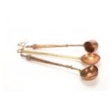 19c. TRIO OTTOMAN COPPER & BRASS HEARTH UTENSILS