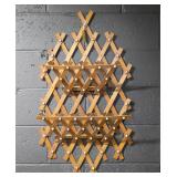19c VICTORIAN TRAMP ART LATTICE WALL SHELF