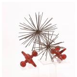 MID-CENTURY METAL TABLETOP SCULPTURE JACKS SPIKES