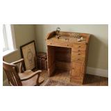 ANTIQUE PRIMITIVE PINE WATCHMAKERS JEWELERS DESK