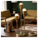 MID-CENTURY BRASS 3 LIGHT TRUMPET LAMP COSACK STYL