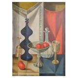 MID-CENTURY MODERN CUBIST STILL LIFE PAINTING