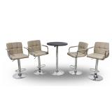 CONTEMPORARY 5-PIECE PUB SET TABLE & BARSTOOLS