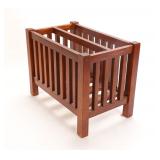 ARTS & CRAFTS STYLE SLATTED OAK MAGAZINE RACK