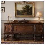 JACOBEAN REVIVAL CARVED WALNUT SIDEBOARD BUFFET