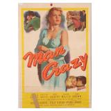 1958 MAN CRAZY ONE-SHEET MOVIE POSTER