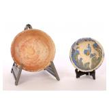 2 COMMANCHE POTTERY SWIRL DESIGN CLAY BOWLS