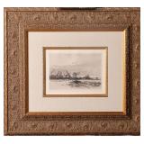 LOUIS APOL 'WINTER LANDSCAPE' 1890 ETCHING