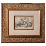 PETER PAUL REUBENS 1645 ETCHING 'SIX LIONS' HOLLAR