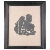 JAMES M. PAUL 'MALE SILHOUETTE' WOODBLOCK SIGNED/#