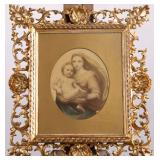 RAPHAEL 'MADONNA' CHROMOLITHO BAROQUE GILTWOOD
