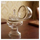19c BOHEMIAN GLASS EGG CORDIAL TANTALUS SET