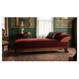 VICTORIAN CARVED OAK FAINTING COUCH CHAISE LOUNGE