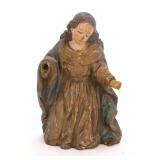 19c PENITENT SAINT CARVED WOOD SANTO SCULPTURE
