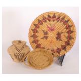TRIO OF WOVEN REGIONAL & NATIVE BASKETS