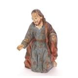 18-19c KNEELING CHRIST CARVED WOOD SANTO SCULPTURE
