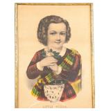 19c CURRIER & IVES 'LITTLE WILLIE' CHROMOLITHGRAPH