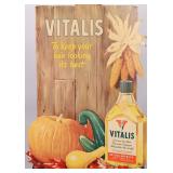 50s VITALIS HAIR TONIC COUNTERTOP ADVERTISING SIGN