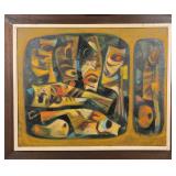 KENNETH SITTS MID-CENTURY MODERN CUBISM PAINTING