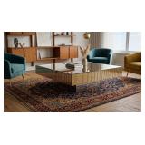 70s HOLLYWOOD REGENCY MIRROR TOP COFFEE TABLE