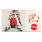 '64 COCA-COLA CARDBOARD WINDOW ADVERTISING SIGN