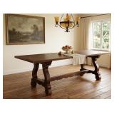 RENAISSANCE REVIVAL WALNUT FARM DINING TABLE