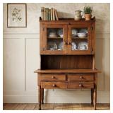 AMERICAN PRIMITIVE PINE SOW-BELLY KITCHEN HUTCH