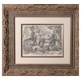 RAPHAEL SANZO  'JACOB SEES RACHAEL' 1649 ETCHING