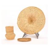 TRIO OF WOVEN REGIONAL / GLOBAL FOLK ART BASKETS