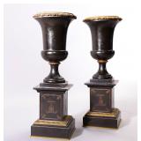 NEOCLASSICAL MANTLE URNS MARBLE & ORMALU TRIM