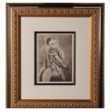 MOISE KISLING 'LA FILLETTE PLAID' 1927 ENGRAVING