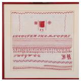 1901 REDWORK DARNING NEEDLEWORK SAMPLER- JN