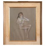 EVERETT F. PERRY 1945 PIN-UP GIRL PASTEL DRAWING