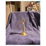 Brass Horn Candle Holder
