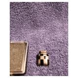 Mexico Silver Checkered Pendant