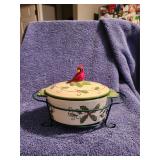 Cardinal Dish & Stand No Chips Or Cracks