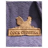 Cock Crossing Cast Iron Chipped