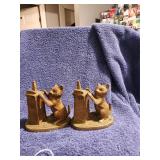 Pair Of Solid Brass Cats